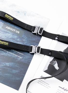 2cm细窄款工装裤帆布腰带女 眼镜蛇插扣装饰牛仔裤布料皮带机能风