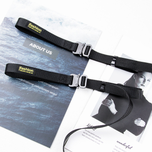 工装 饰牛仔裤 裤 眼镜蛇插扣装 布料皮带机能风 帆布腰带女 2cm细窄款