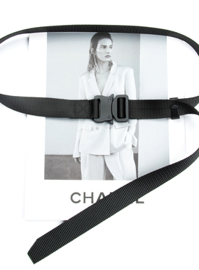 2.5cm眼镜蛇插扣帆布腰带男 学生潮流工装裤卡扣黑色皮带女年轻人