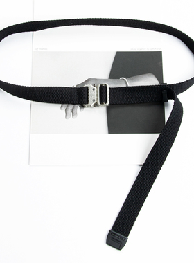 2.5cm眼镜蛇插扣工装裤细窄帆布腰带 学生潮流年轻人卡扣加长皮带