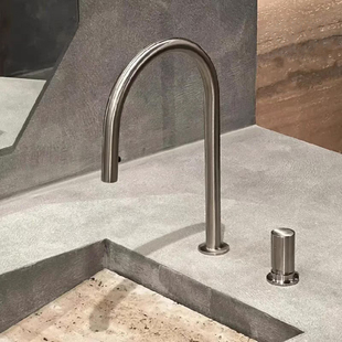 意大利捷仕GESSI双孔水龙头全铜可抽拉旋转岛台面盆冷热坐式分体