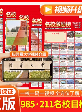 名校激励榜墙贴985/211高考目标大学挂画 高中教室布置班级墙挂图