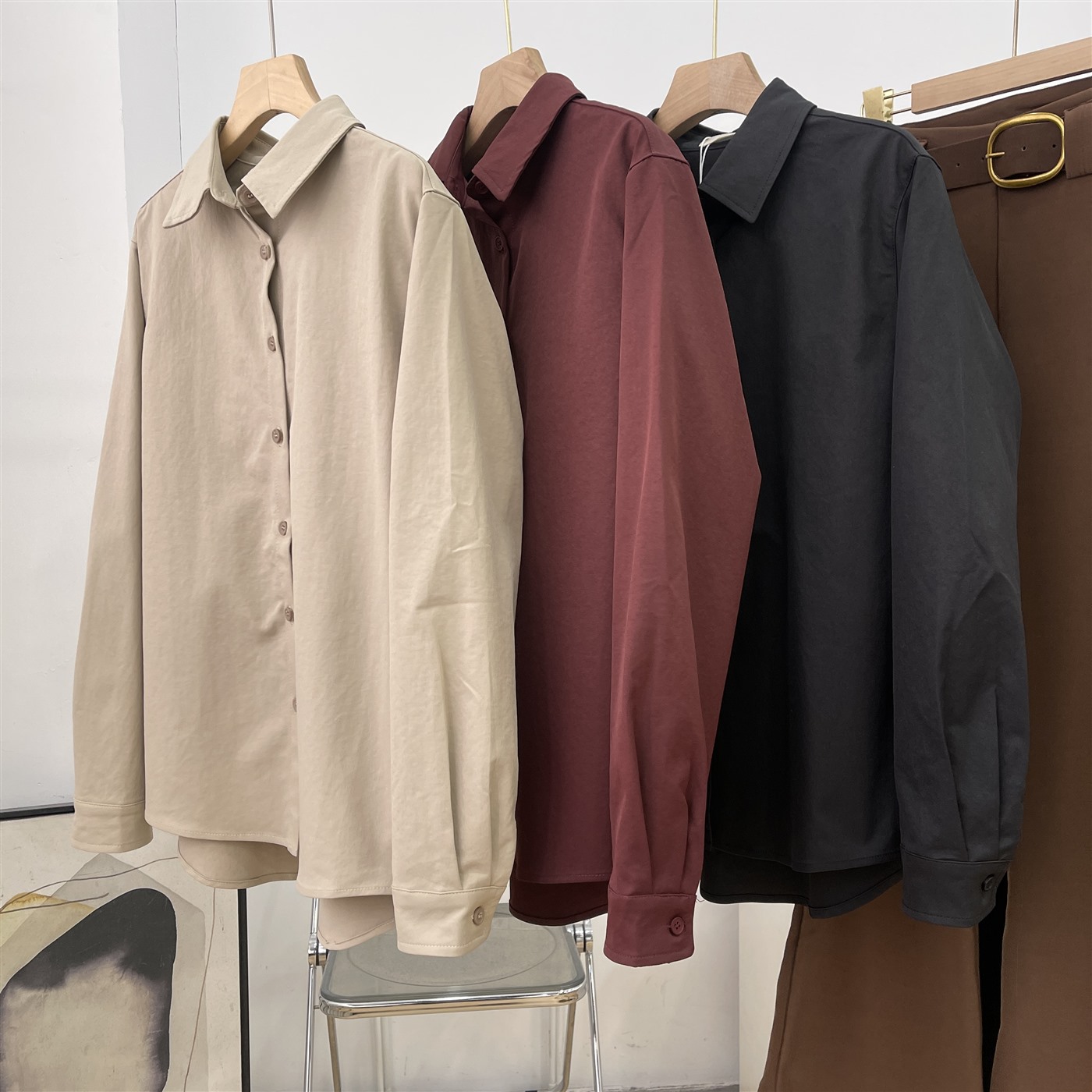 设计感内搭显瘦气质通气长袖女复古衬衫职业百搭秋季衬衫上衣K#16