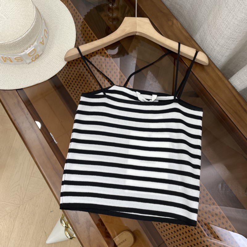 韩版吊带背心2025夏季新款条纹撞色修身显瘦上衣 D#8