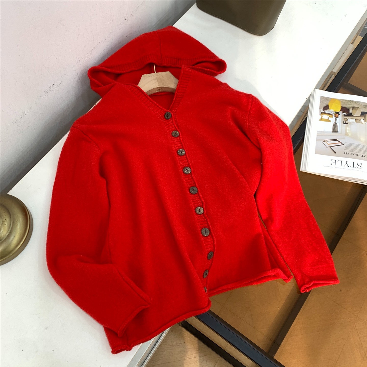 毛衣百搭连帽小众百搭直筒开衫甜美时尚秋季上衣女 J#10