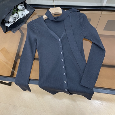 外搭披肩长袖针织开衫外套女早春秋V领修身百搭空调防晒上