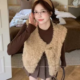 毛毛马甲L 2025秋冬新款 修身 小众设计款 优雅百搭休闲时尚