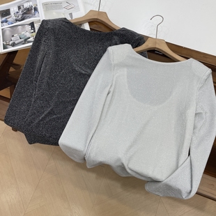 显瘦小众别致打底上衣L T恤长袖 性感修身 新款 秋冬季