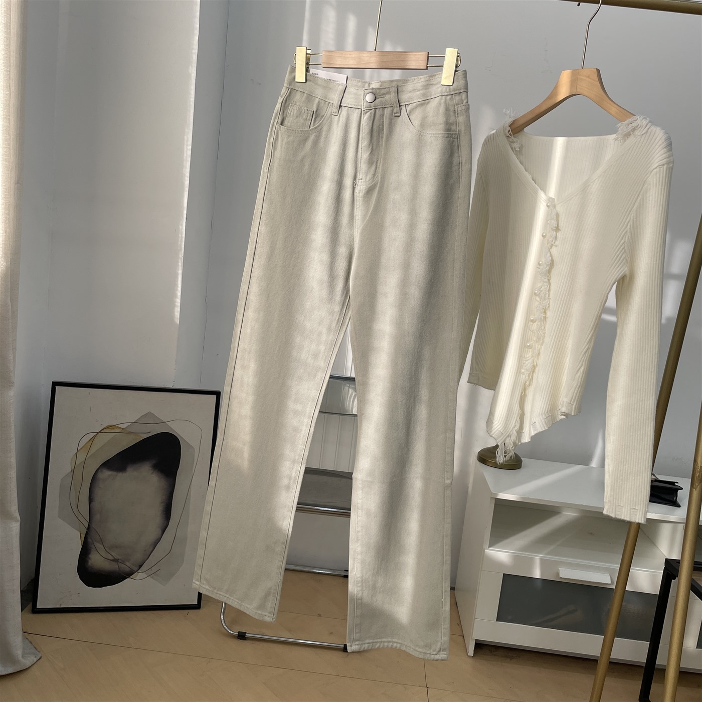 复古直筒牛仔裤女2025秋冬新款简约百搭气质长裤K#16