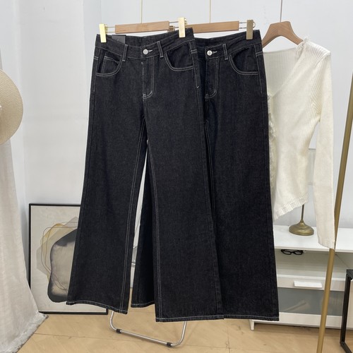 牛仔裤女2025秋冬新款微喇叭阔腿宽松时尚牛仔裤L#28