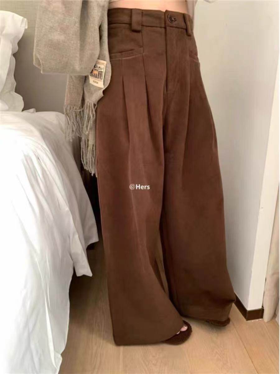 通勤风气质高腰裤子女秋季新款时尚小众百搭休闲裤K#16