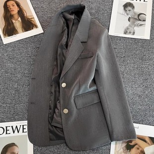 时尚 韩版 休闲设计感小个子 外套女2025年新款 今年流行特惠灰色西装