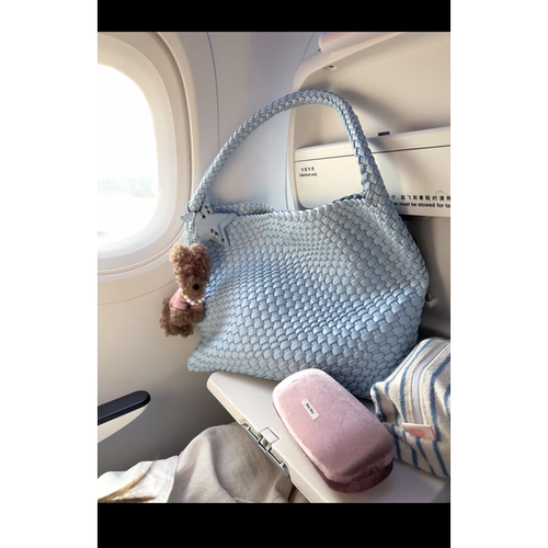 baby蓝手工编织大容量托特包