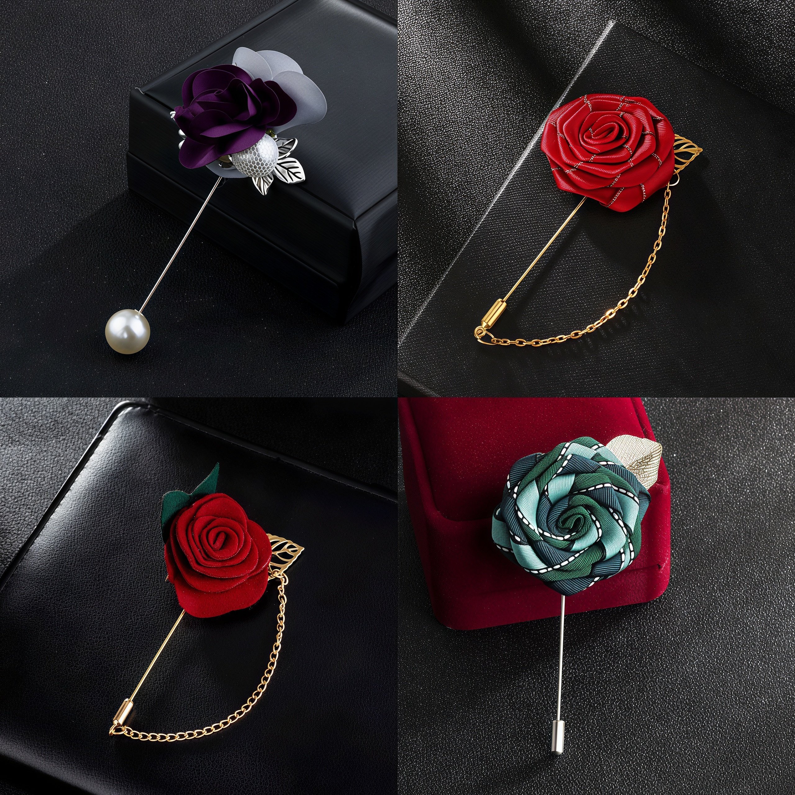 商务缎带玫瑰花一字胸针男士西服衬衫衣领领针胸花高端宴会配饰品,饰品/流行首饰/时尚饰品新,胸针,淘宝优惠券,粉丝福利购,淘宝优惠卷