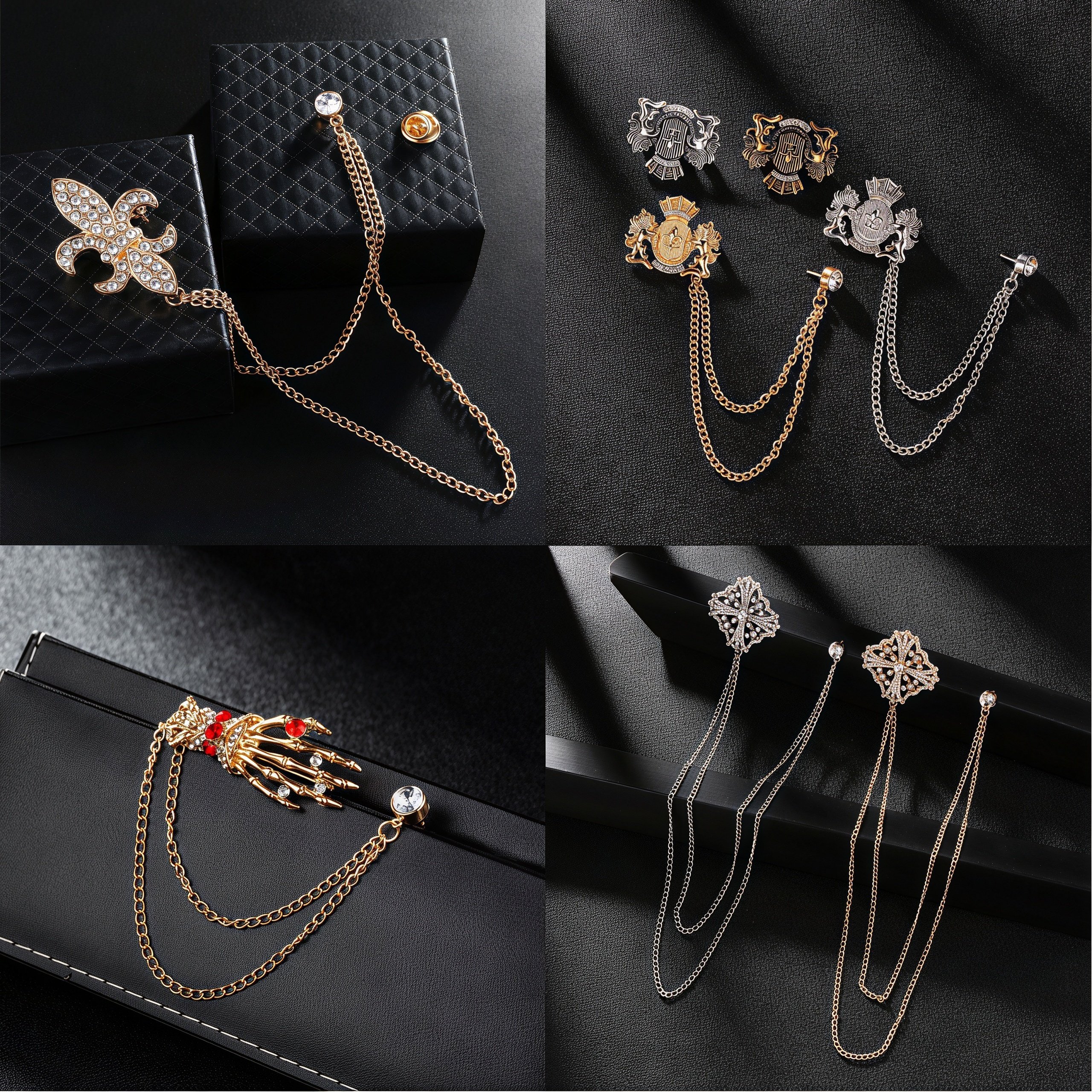 朋克风链条手掌勋章胸针男士西装外套衬衣装饰水钻徽章个性配饰品,饰品/流行首饰/时尚饰品新,胸针,淘宝优惠券,粉丝福利购,淘宝优惠卷