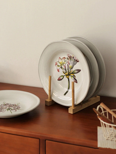 宅物 高级小众中古新中式陶瓷餐具ADV同款花卉餐盘