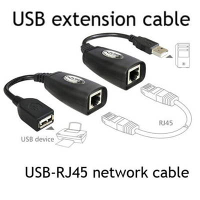 监控主机鼠标转换器电脑USB To RJ45 Extension Cable 信号放大器