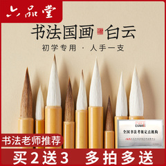 六品堂白云毛笔套装大白云小一套初学者大中小羊毫兼毫狼毫成人画笔专用学生国画工笔画上色专业级书法画笔