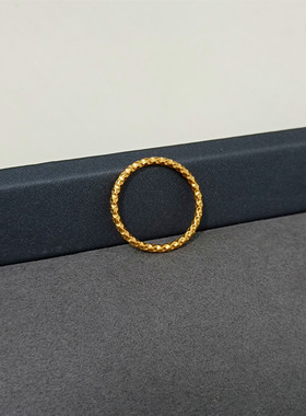 女钛钢镀金简约百搭波光粼粼戒指