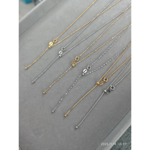 长款万能针式可穿吊坠气质毛衣链金银色精致细项链可调节锁骨链女