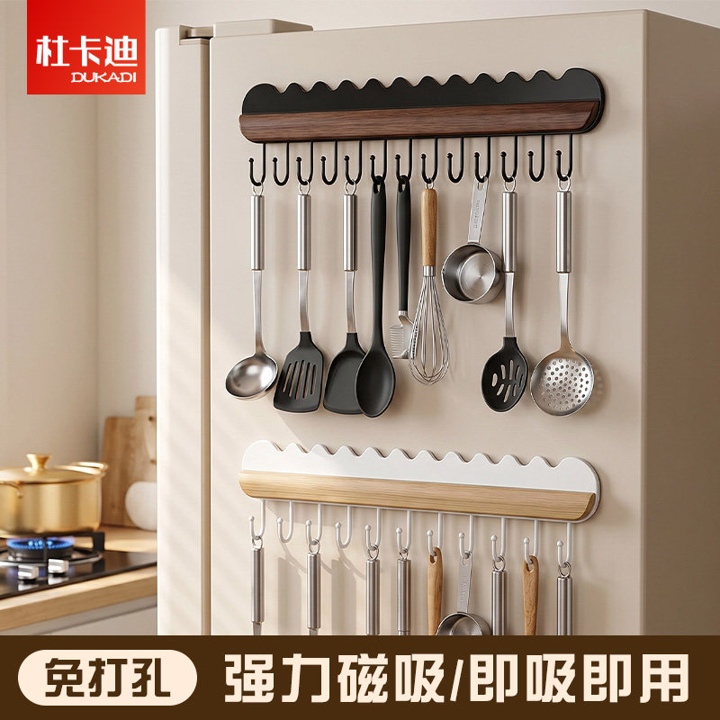 磁吸挂钩门后强力承重挂衣钩钥匙衣服收纳一字排钩冰箱侧面置物架