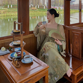 旗袍吊带连衣裙春夏季 新中式 复古女 春江仕女图 麓津重磅系列款