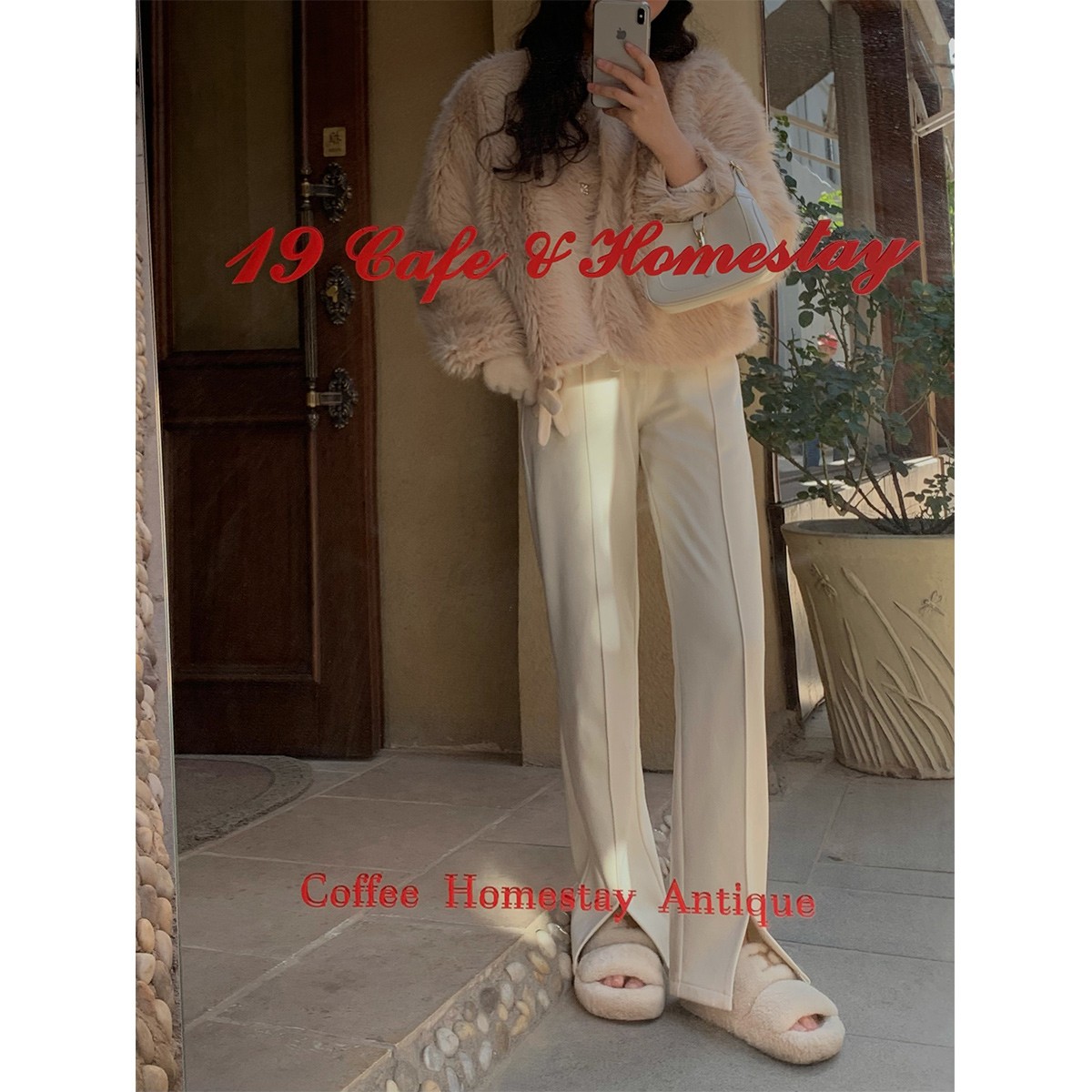 麓津自制 纯色开叉裤子3色 毛呢女冬季休闲裤设计感小众