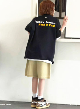 潮牌XZ家青少年T恤两色18757短袖T恤男女童2026夏新大童韩街舞酷