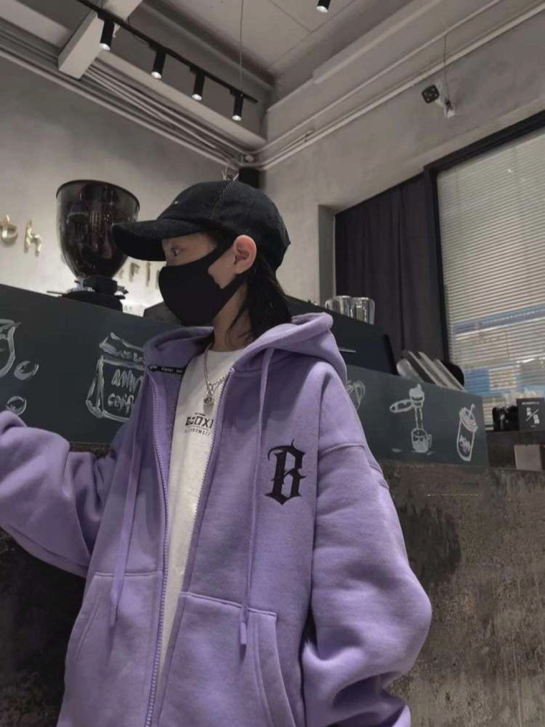 韩国童装两色B标连帽拉链加绒女童卫衣2025冬款宽松百搭男童外套