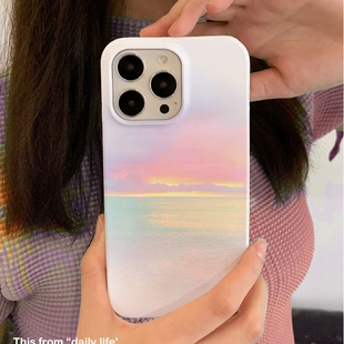 适用iPhone16promax苹果14小米15新款mate70华为p70nova13荣耀200手机壳opporeno14软壳vivox100梦幻紫霞落云
