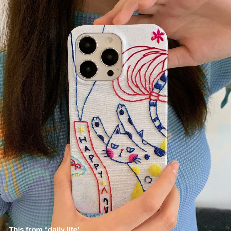 适用iPhone16promax苹果14小米15新款mate70华为p70nova13荣耀200手机壳opporeno14软壳vivox100线条快乐小猫