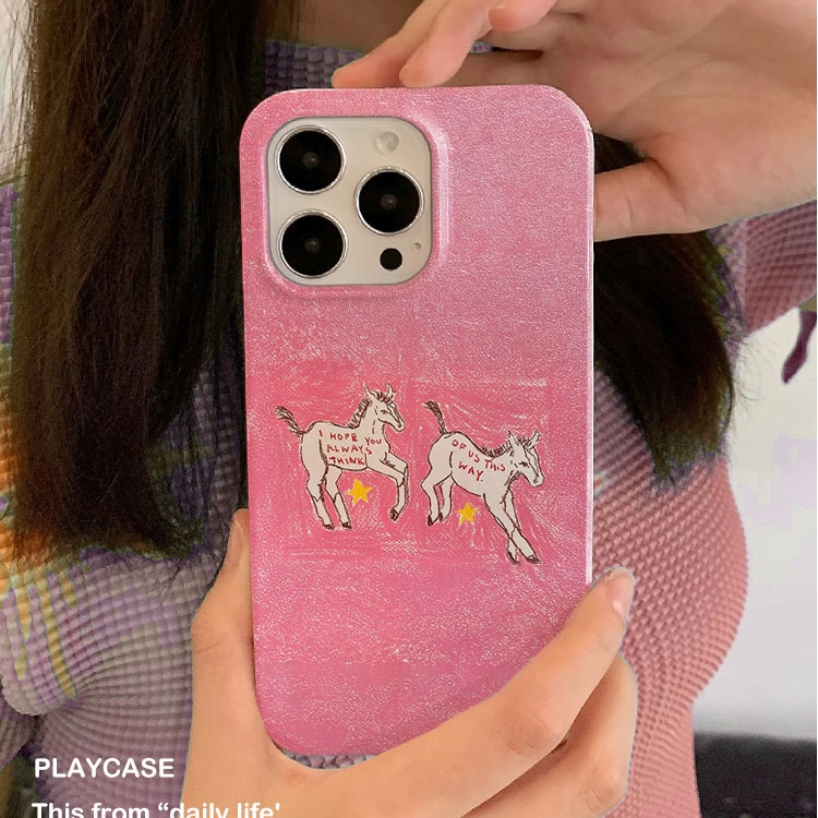 适用iPhone16promax苹果14小米15新款mate70华为p70nova13荣耀200手机壳opporeno14软壳vivox100菲林粉红白马