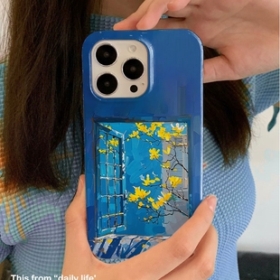 油画玉兰花窗适用苹果16手机壳vivoS19华为P70mate70小米14Ultra /15promax新款oppofindx8荣耀300软vivox200
