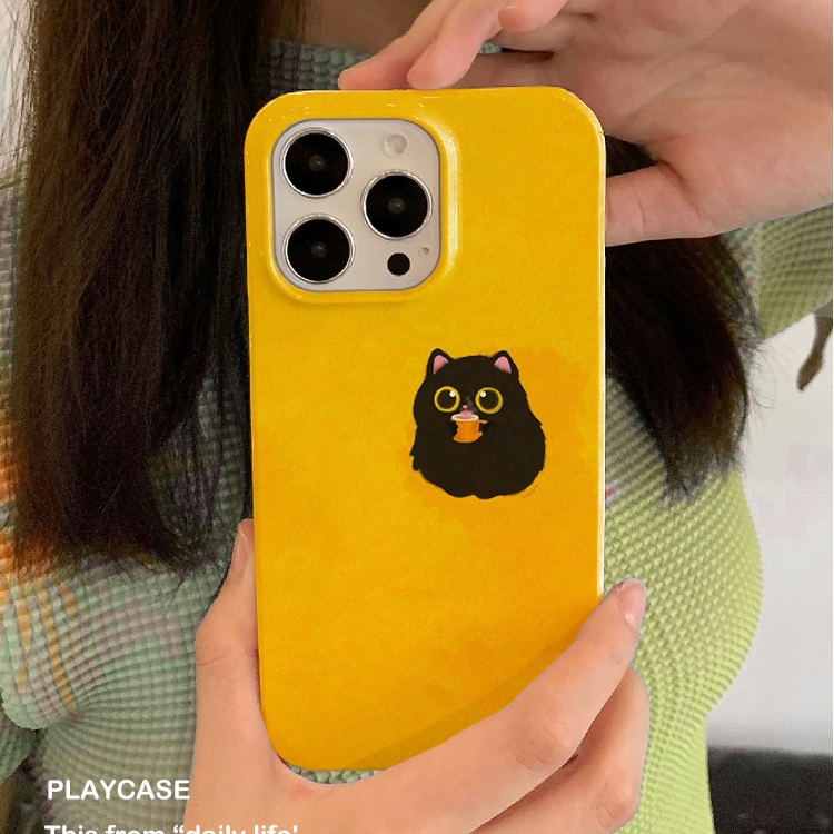 适用iPhone16promax苹果17小米17pro新款mate60华为p70荣耀200菲林nova13手机壳svivox300可爱黑球oppofindx9