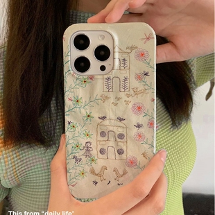 涂鸦手绘适用苹果16手机壳vivoS19华为P70mate70小米14Ultra /15promax新款oppofindx8个性荣耀300软vivox200