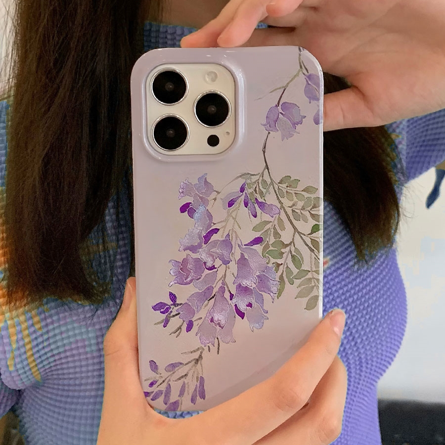 适用iPhone15/14promax手机壳华为nova11软IQOOneo8创意红米k70pro硬OPPOreno9小众vivos15小米14/13蓝花楹