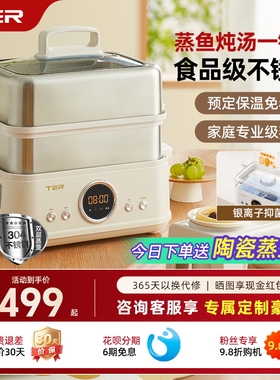 TER不锈钢电蒸锅家用多功能大容量蒸炖一体锅多层蒸箱小型蒸汽锅