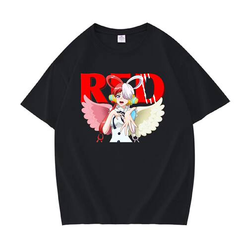 100%纯棉短袖t恤海贼王剧场版RED动漫印花歌姬Uta衣服日系宽松ins