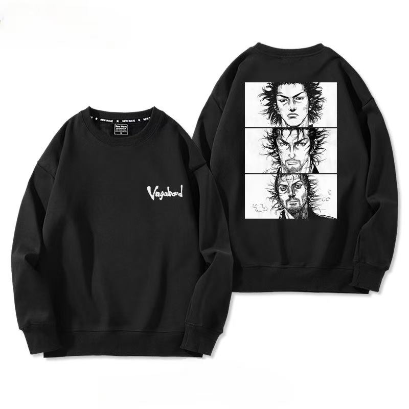 浪客行宫本武藏周边复古日版秋冬圆领卫衣服加绒男装宽松休闲穿搭