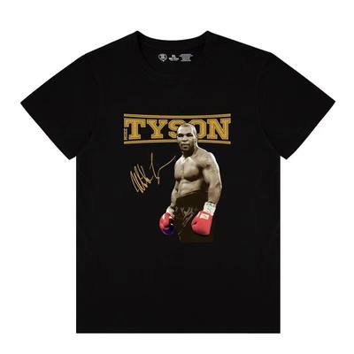 街头嘻哈风涂鸦拳击拳王泰森Tyson印花短袖T恤男 女夏季潮流半袖