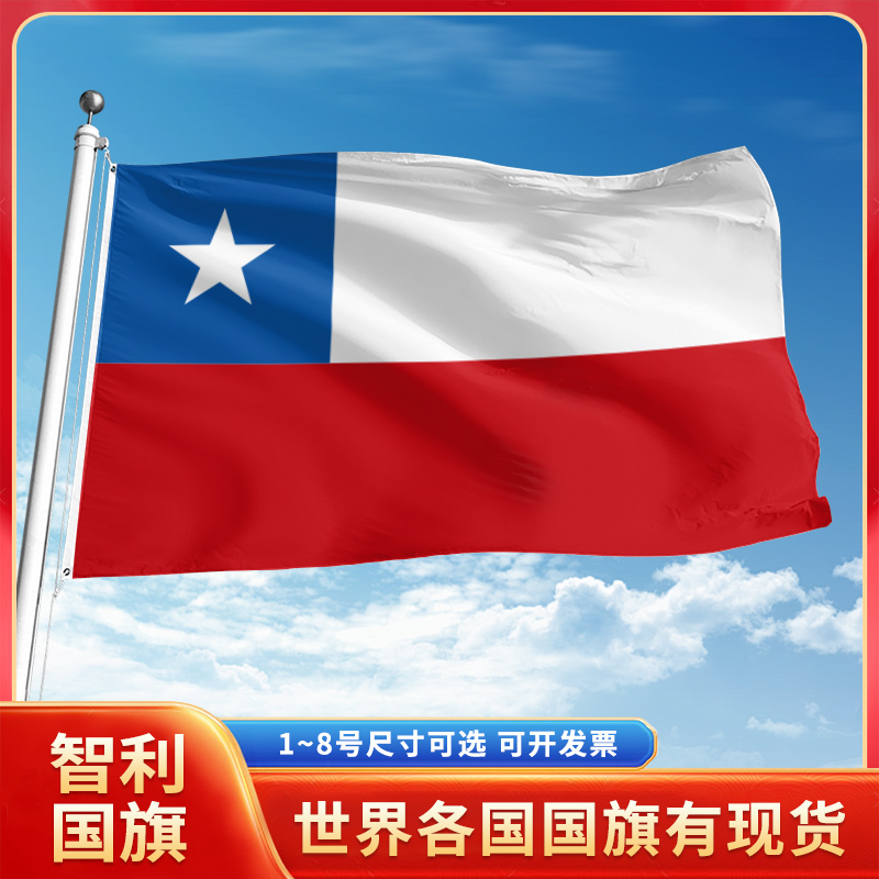 智利国旗3号4号5号6号户外旗手摇旗串旗办公桌旗室内会议签约旗外