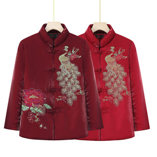 老年人冬装女棉衣加棉加厚老太太棉袄老人老年妈妈唐装奶奶装外套