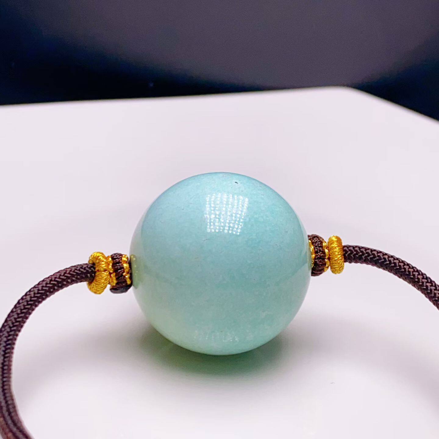 原矿高瓷绿松石圆珠锁骨链老型配珠三通直径32㎜重40克