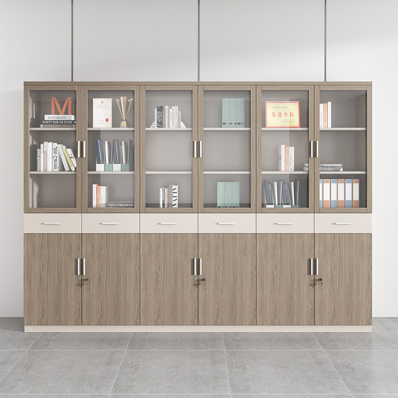 轻奢简约现代木质档案柜资料柜储物柜书柜玻璃带锁办公室文件柜子,商业/办公家具,文件柜,淘宝优惠券,粉丝福利购,淘宝优惠卷