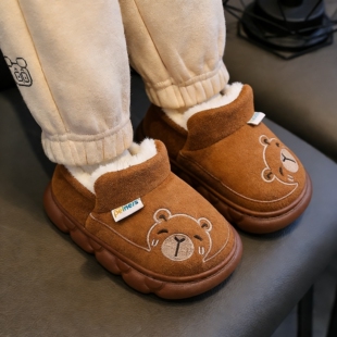 儿童棉拖鞋男童2026新款冬季包跟室内家居男孩保暖毛绒鞋棉鞋外穿