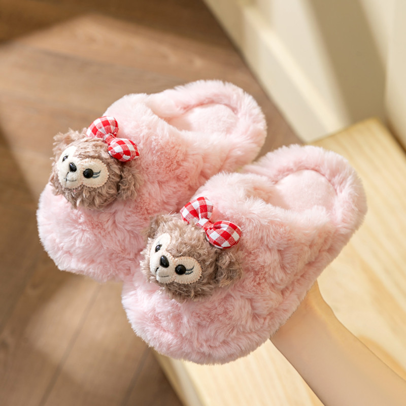 雪莉玫公主女童棉拖鞋儿童2026冬季室内室内保暖可爱宝宝拖鞋女孩