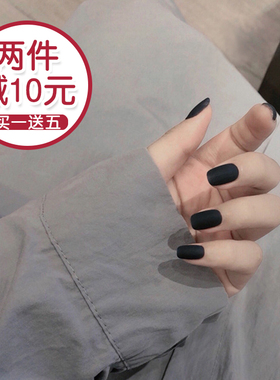 可取可带磨砂纯色哑光短款假指甲