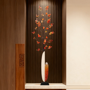 进门玄关台面艺术花瓶摆件客厅插花电视柜壁龛细高仿真花艺装饰品