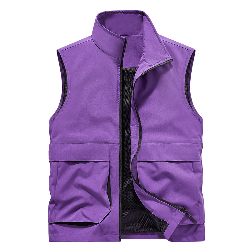 紫色马甲工作服定制印字l