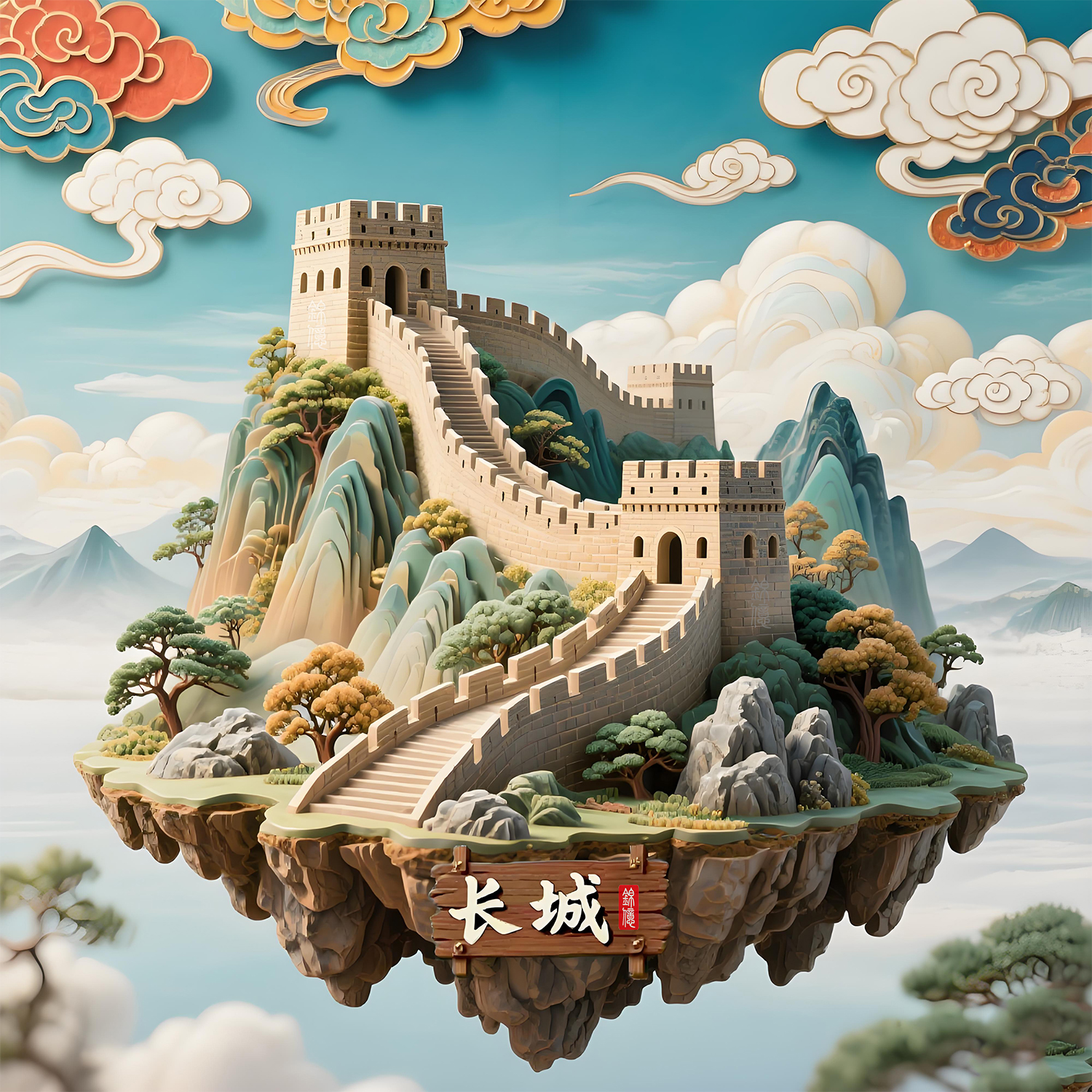 长城金属浮雕冰箱贴立体磁吸北京旅游景点纪念品八达岭伴手礼物